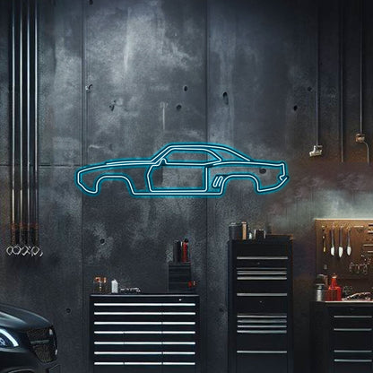 1969 Camaro Metal Neon Car Wall Art