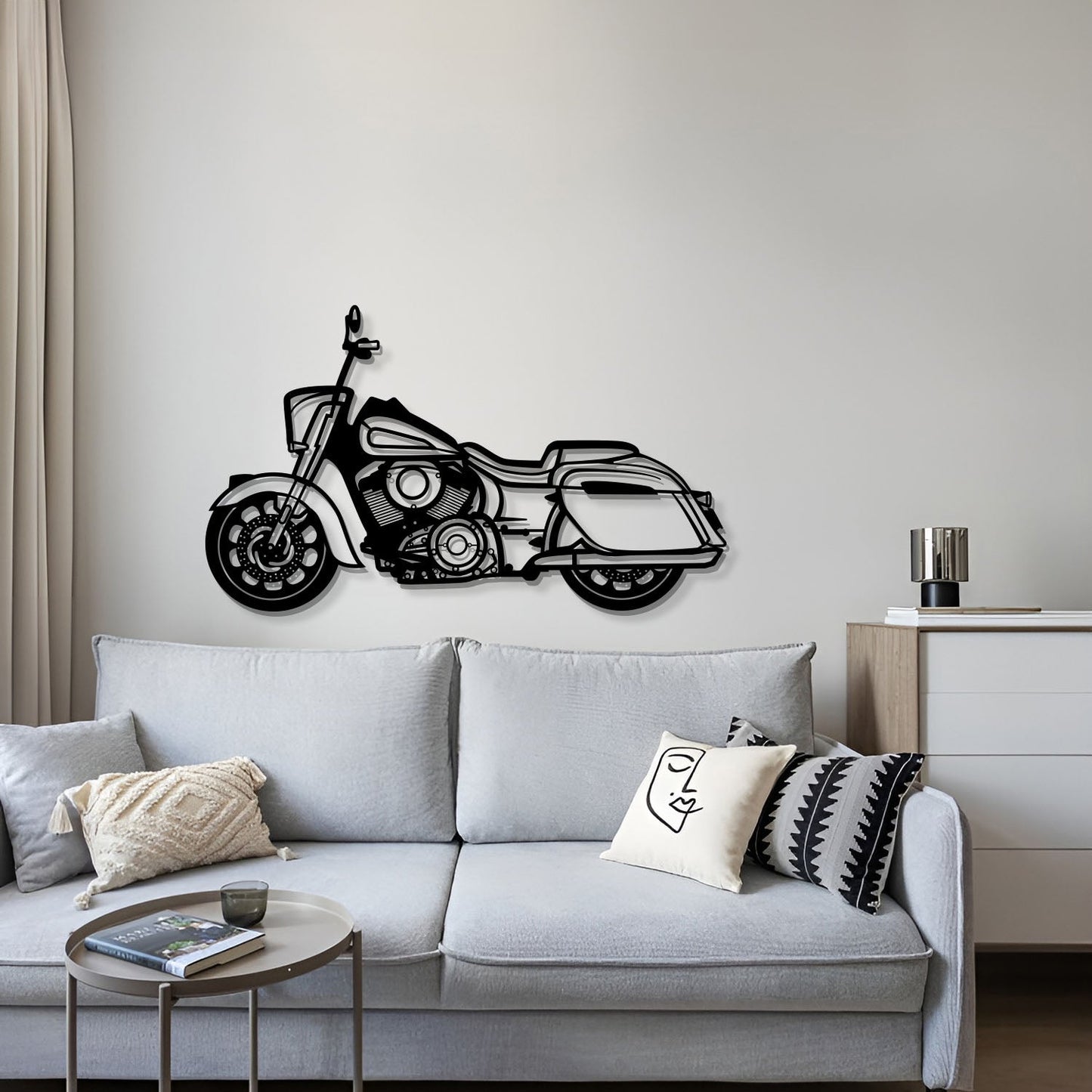 2022 Indian Springfield Dark Horse Metal Motorcycle Wall Art