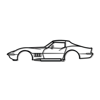 1969 Corvette Metal Car Wall Art