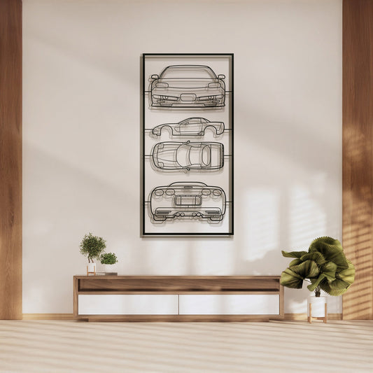 Corvette C5 Quad Profile Metal Frame Silhouette
