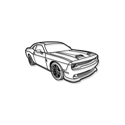 2023 Challenger Hellcat Perspective Metal Car Wall Art
