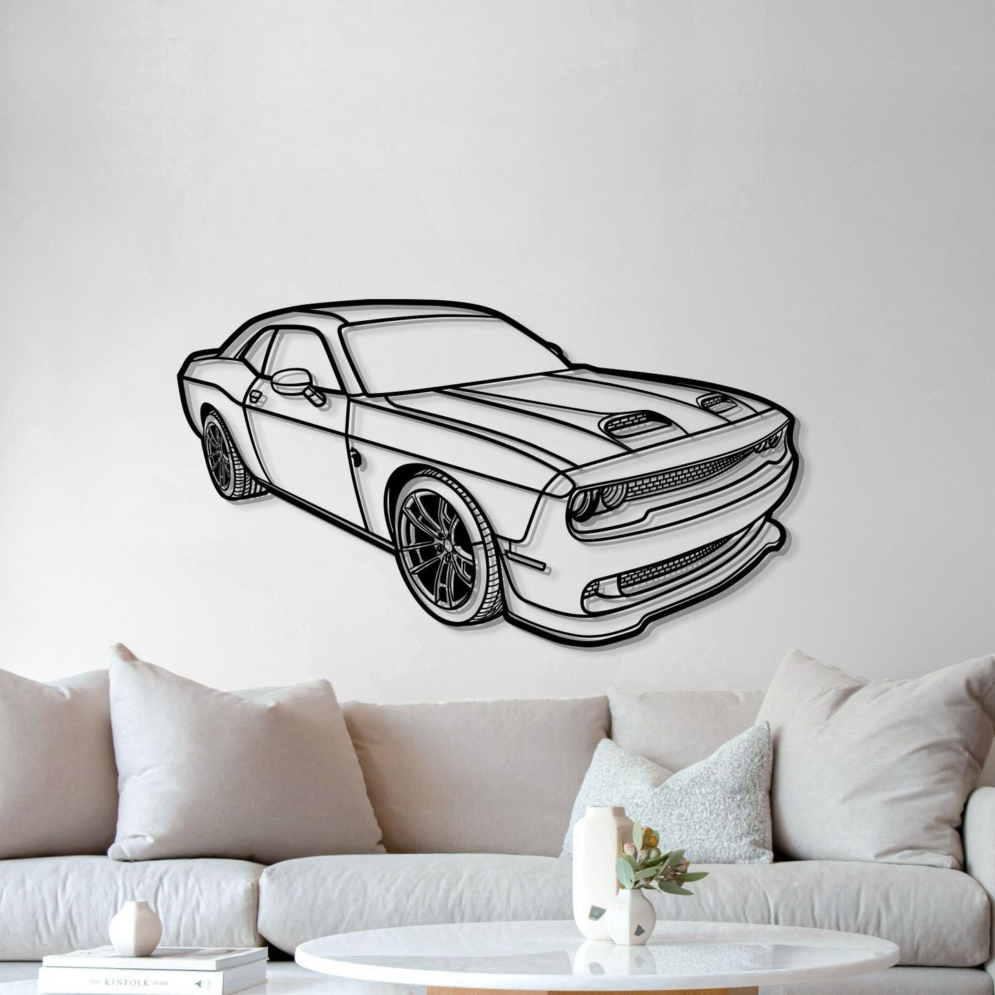 2023 Challenger Hellcat Perspective Metal Car Wall Art