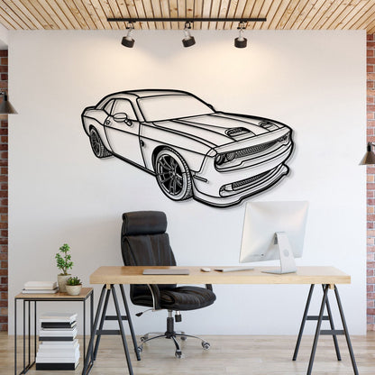 2023 Challenger Hellcat Perspective Metal Car Wall Art