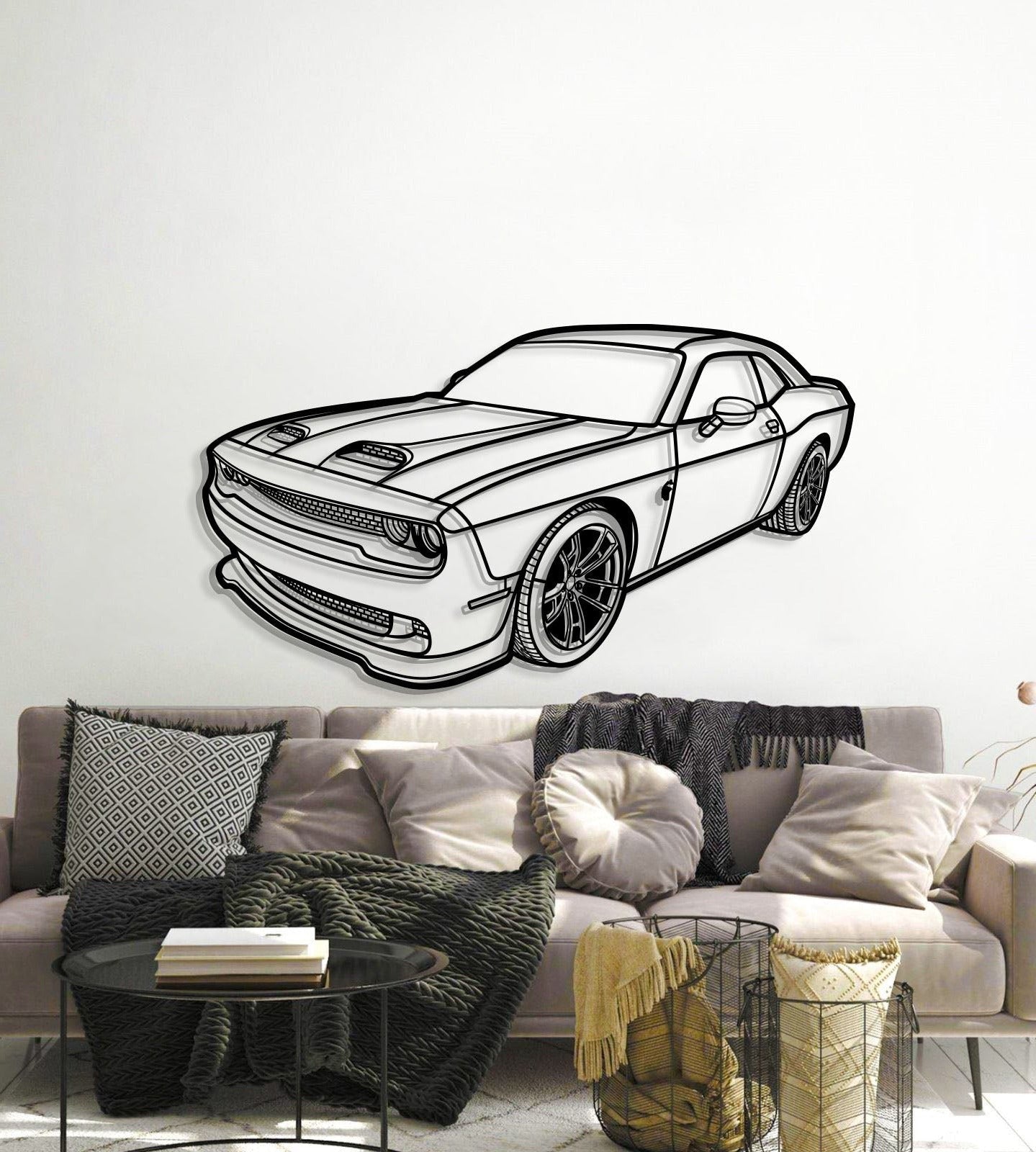 2023 Challenger Hellcat Perspective Metal Car Wall Art