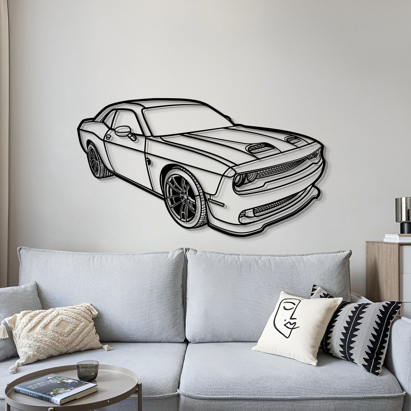 2023 Challenger Hellcat Perspective Metal Car Wall Art