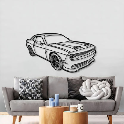 2023 Challenger Hellcat Perspective Metal Car Wall Art
