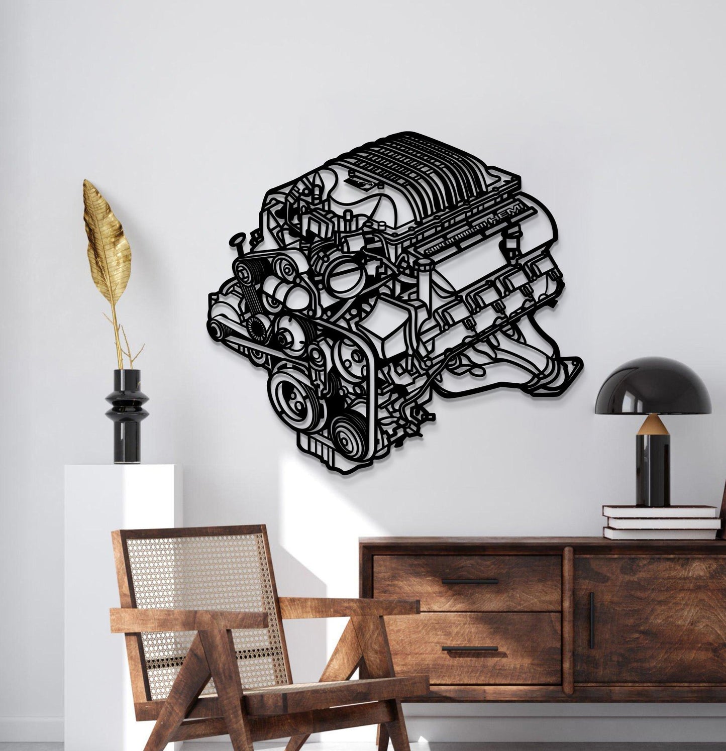 2018 Challenger HEMI Metal Engine Block Wall Art