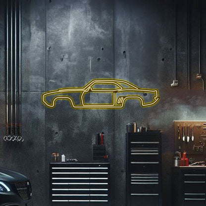 1969 Camaro Metal Neon Car Wall Art