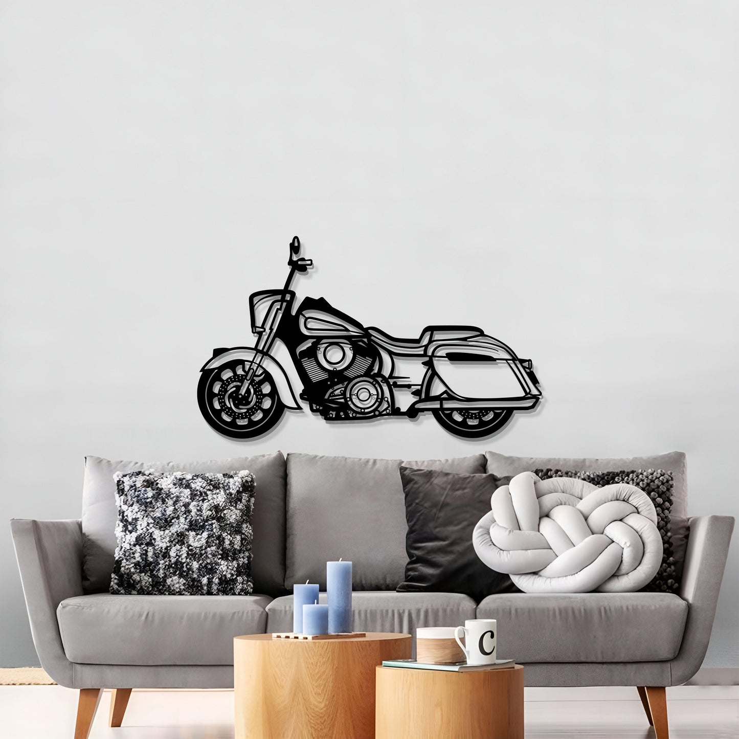 2022 Indian Springfield Dark Horse Metal Motorcycle Wall Art