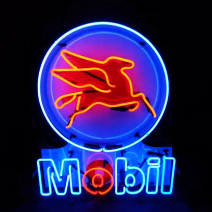 Mobil Gas Oil Flying Horse Neon Sign | Detroit Rod and Custom