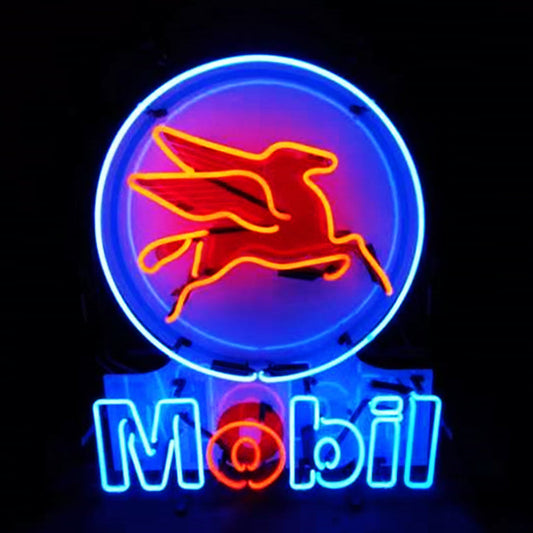 Mobil Gas Oil Flying Horse Neon Sign | Detroit Rod and Custom