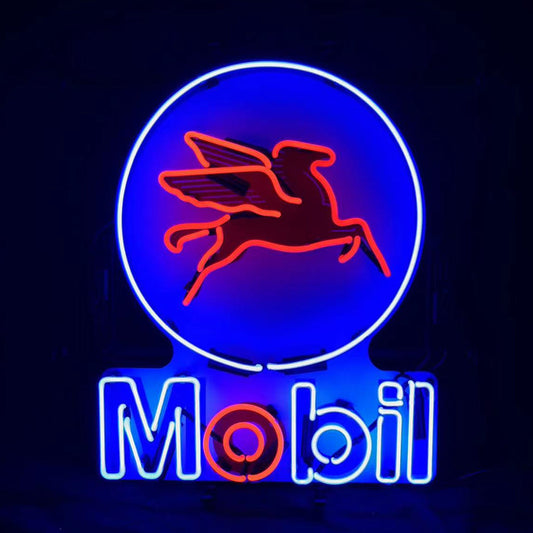 Mobil Gas Oil Flying Horse Neon Sign | Detroit Rod and Custom