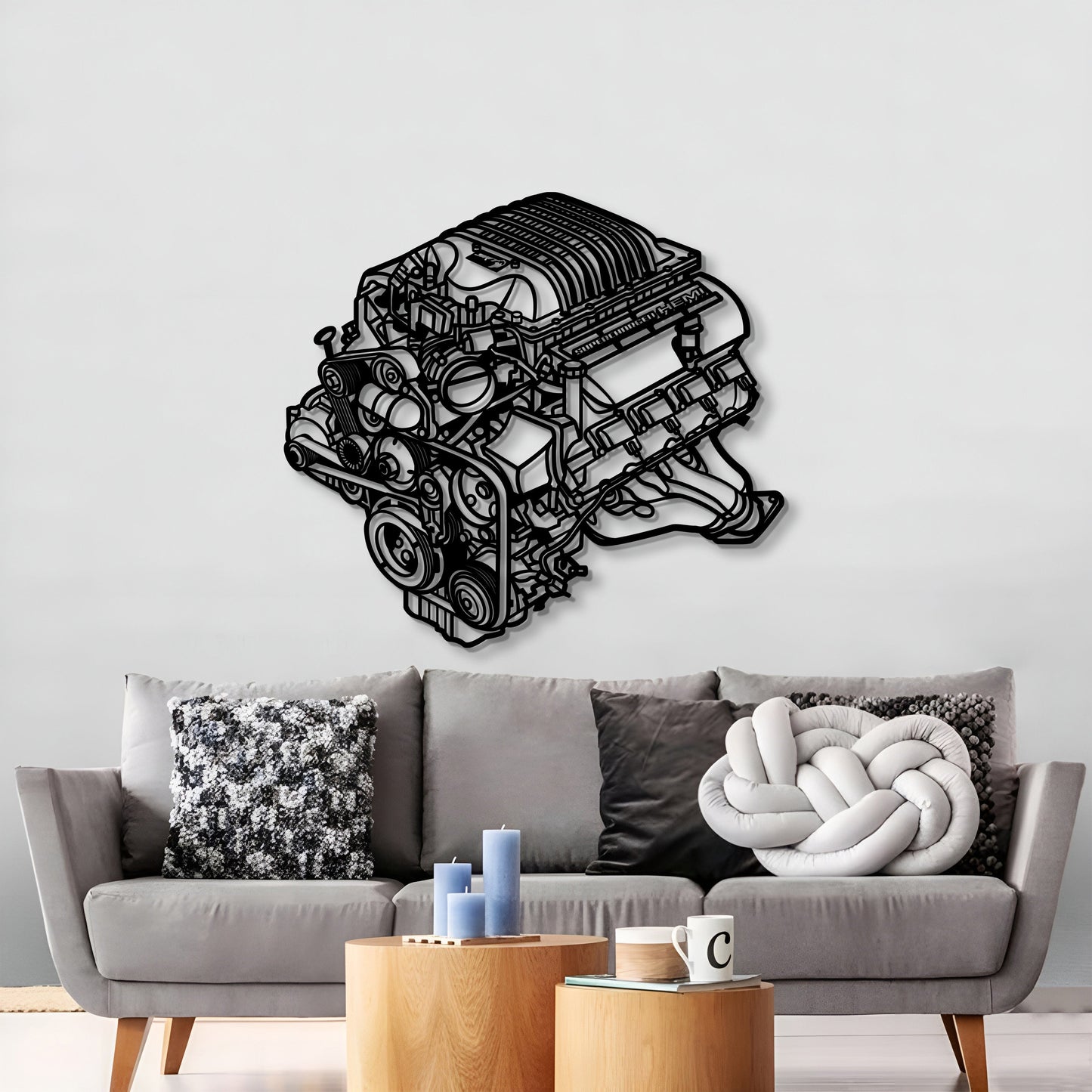 2018 Challenger HEMI Metal Engine Block Wall Art