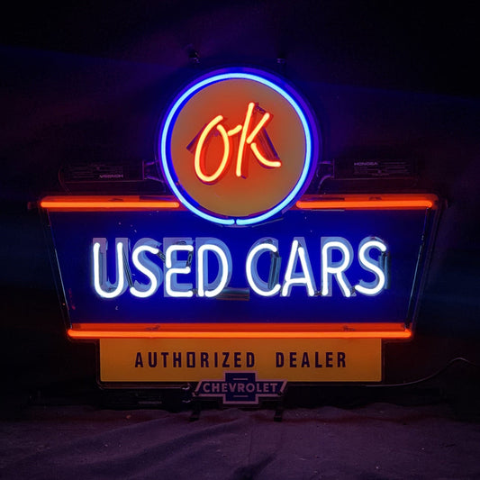 OK Used Cars Authorized Chevrolet Dealer Neon Sign | Detroit Rod and Custom