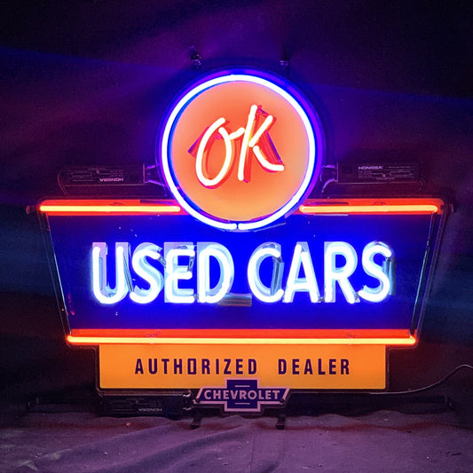 OK Used Cars Authorized Chevrolet Dealer Neon Sign | Detroit Rod and Custom