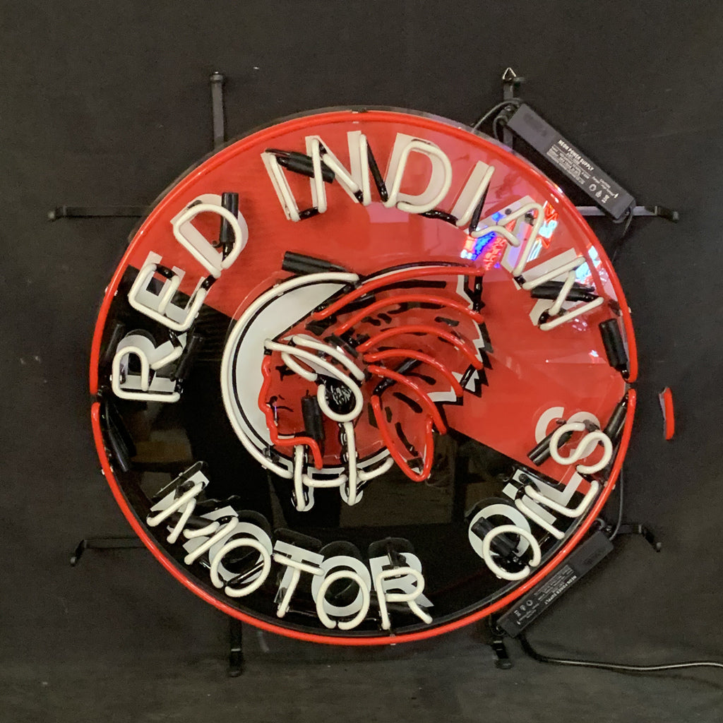 Red Indian Motor Oils Neon Sign | Detroit Rod and Custom